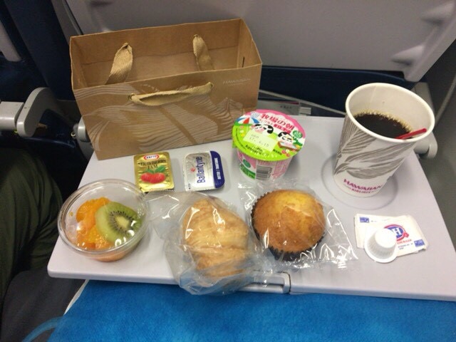 ハワイアン航空機内食の朝食